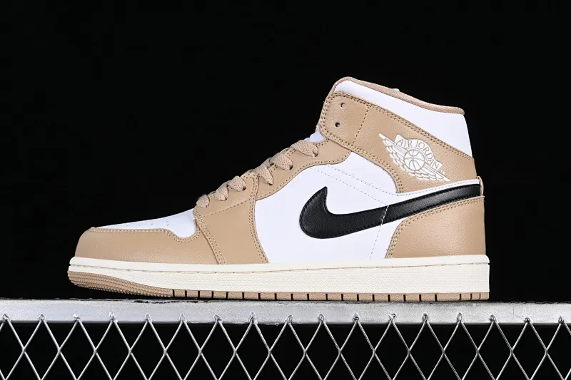 All categories Air Jordan Jordan series basketball shoes Air Jordan 1 Mid Air Jordan 1 Mid AJ1 Joe 1 light tan toe Chinese culture casual sneakers BQ6472-103